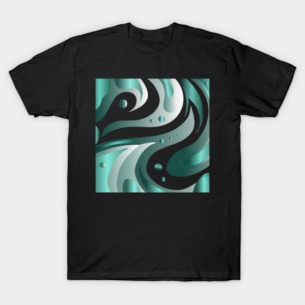 Teal and blue green abstract underwater world T-Shirt by CreaKat